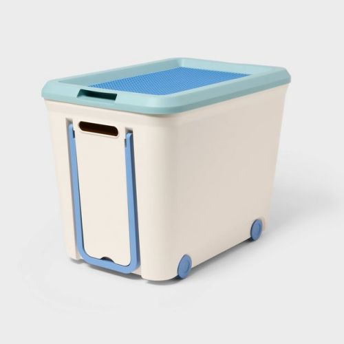 Building Brick Play Rolling Storage Tub Blue - Brightroom™