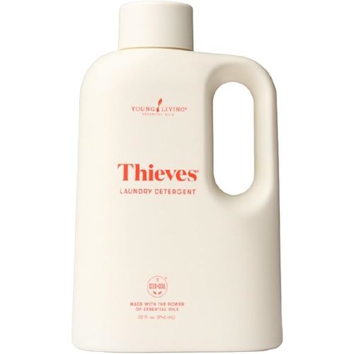 Young Living Thieves Laundry Soap | 32oz | Concentrated Laundry Detergent | Plant Based Formula with Essential Oils | Lemon, Cinnamon, & Rosemary Oil | Made for Sensitive Skin | Cleaning Supplies