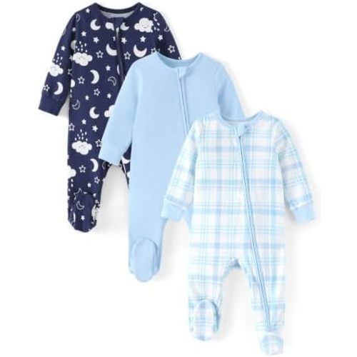 PATPAT Cotton Baby Footie Pajamas, Baby Sleepers for Boys & Girls
