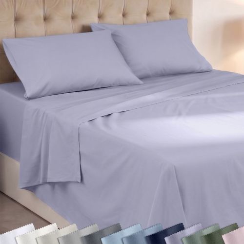 Super Soft 100% Cotton Deep Pocket King Sheet Set - Cool and Lightweight, Suitable for Hot Sleepers, All Seasons, Minimal Wrinkles - Lavender