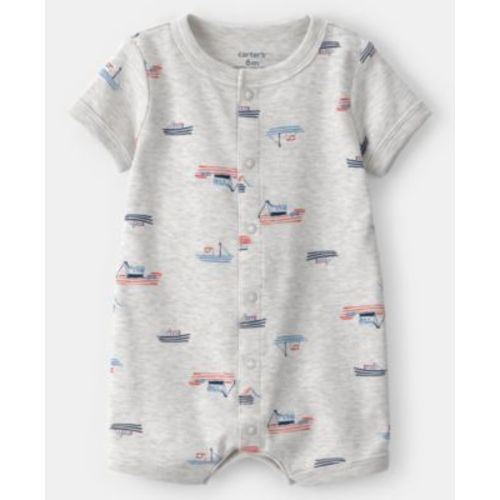 Baby Boys' Boat Print Short-Sleeve Romper