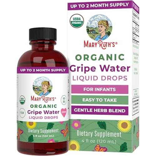 Amazon.com: MARYRUTH'S USDA Organic Gripe Water for Babies Herbal Blend, 4 oz | Herbal Blend for Little Tummies, For Newborns, Ginger Root, Fennel Seed, Dill Seed, Vegan, 30-60 Servings