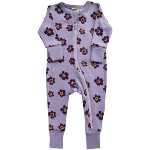 Parade Organic Signature Print '2-Way' Zip Romper - Long Sleeve