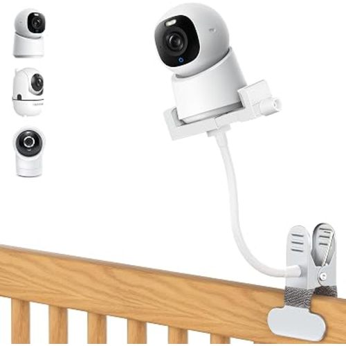 Universal Flexible Baby Monitor Mount for HelloBaby HB6550/6560,Infant Optics,Nanit Pro&Flex Stand,VTech VM819/VM901,Momcozy,Owlet,eufy,Babysense,Baby Clip Mount Without Tools or Wall Damage