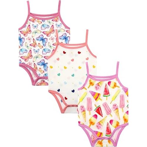 Baby Bodysuits 3-Pack Newborn Boys Girls Soft Bodysuit Bamboo Viscose Infant Toddler Summer Outfits