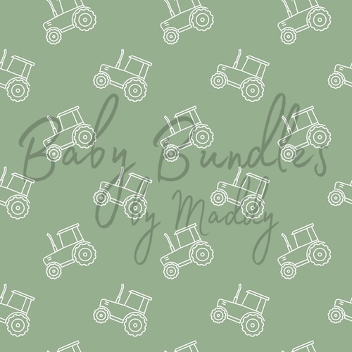 Tractors on Green Print Drool Bandana