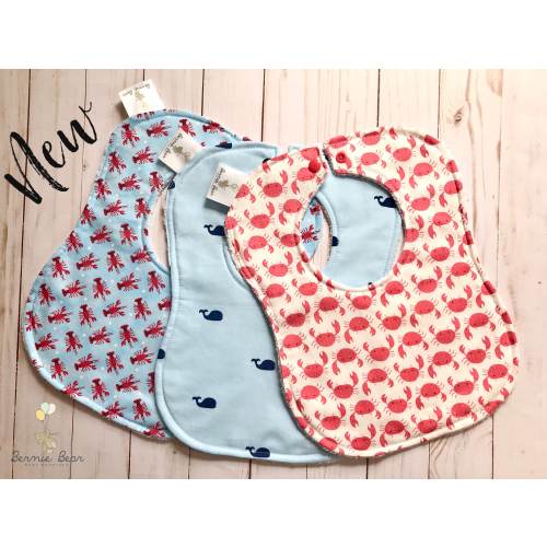 Ocean Baby Bibs | Nautical Baby Bibs | Sea Theme Baby Bibs | Drool Bibs | Navy Baby Bibs | Crab Baby Bib | Lobster Baby Bib | Whale Baby Bib
