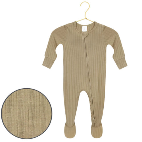 Jake Ribbed Zipper Footies