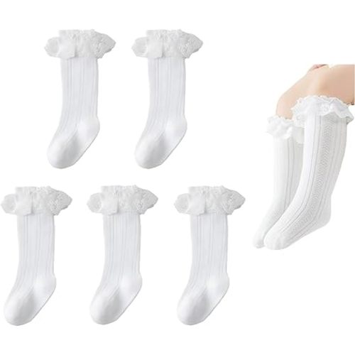 Toddler Boy Girl Knee High Ruffle Socks for Girls Infant Baby Grip Non Slip Cute Cotton Long Socks Stocking Stuffers