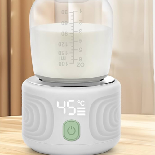 Baby Bottle Warmer, Maypott Portable 3 Minutes Fast Milk Warmer for Travel with 4 Selectable Temperature & Burn Protection, Leak-Proof & Safe Rechargeable Bottle Warmer for Breastmilk, Formula, Water