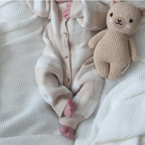 Gingham Knit Jumpsuit in Tan – Sweet June