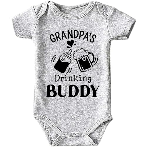 Brief Turbo Grandpa's Drinking Buddy Baby Girls Boys Bodysuit Newborn onesie Short Sleeve Infant Romper 0-24 Months