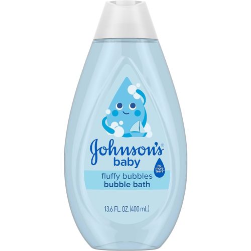 Johnson's Baby Fluffy Bubbles Bubble Bath, No More Tears, Gently Cleanses Delicate Skin Without Feeling Dry, Hypoallergenic, No Added Parabens, Sulfates & Dyes, 13.6 fl. oz