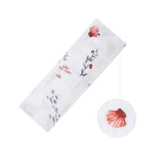 Malabar Baby Swaddle Blanket, Luxurious Cotton Muslin Blankets for Girls Boys, Baby Receiving Swaddles for Newborns Infants, Under The Sea
