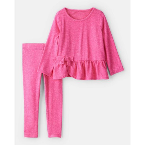 Toddler Girl Bow Peplum Top & Legging Set - Pink | Carter's