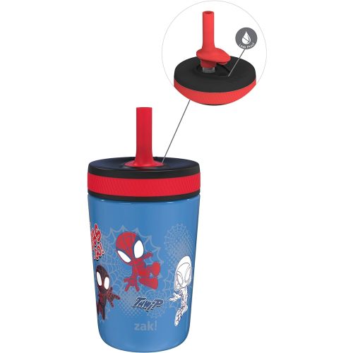 Zak Designs Marvel Spider-Man Kelso Toddler Cups For Travel or At Home, 12oz Vacuum Insulated Stainless Steel Sippy Cup With Leak-Proof Design is Perfect For Kids (Spidey and His Amazing Friends)