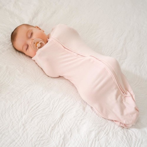 Babystudio Organic Cotton Swaddle Pouch 0.5 TOG Small (0-3 months) - DUSTY PINK