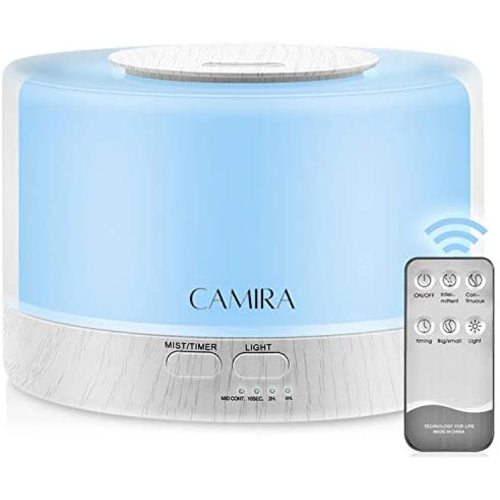 Aromatherapy & Essential Oil Diffuser with Color Changing Light, Auto Off, Time Setting & 500ml Tank – Ultrasonic Fragrance Dispenser & Cool Mist Humidifier for Spas, Bedroom, Home, Bathroom, Yoga
