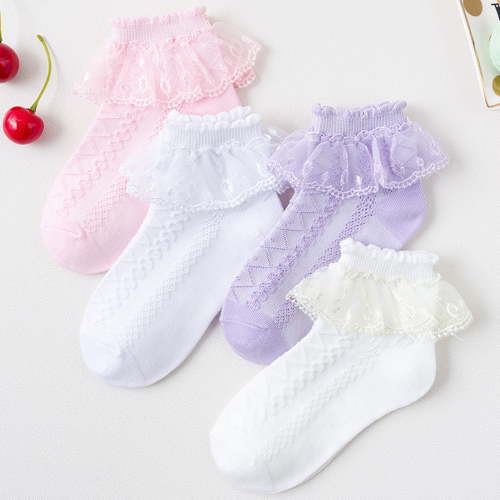 Baby Socks 0-6 Months Boys 6 Pairs Baby Girls Socks - Ruffle Lace Princess Frilly Knit Cotton Socks Baby Socks 12-18 Months Boy Socks 0-3 Months
