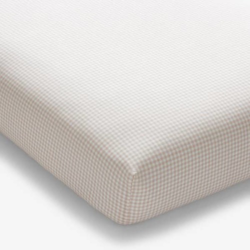 Company Kids Ditsy Gingham Pink Organic Cotton Percale Crib Sheet