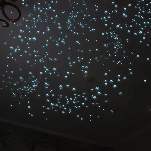Glow in The Dark Stars Decals Decor 633 Pcs Luminous Dot Stars, 3D Starry Stars Glow in The Dark Stickers for Ceiling or Wall and Bedroom Décor