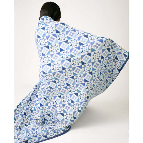 Patchwork Indigo Large Cloud Blanket | Little Sleepies