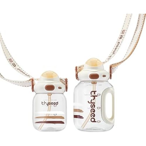 thyseed Toddler Water Bottle with Straw Cups Spill Proof School Kids Sports No Spill Children Leak Proof Travel Drinking Cup Dishwasher Safe BPA Free 2+ Year Old Boy Girl Child 24oz/700mL 1 PCS