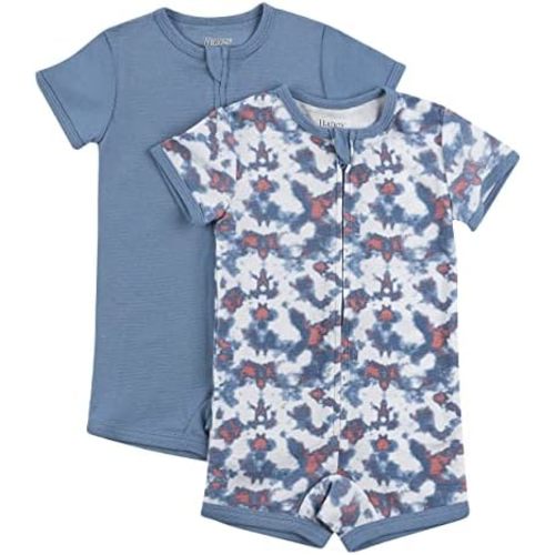 Hanes Baby Rompers, Ultimate Zippin Short Sleeve Romper for Boys & Girls, 2-Pack