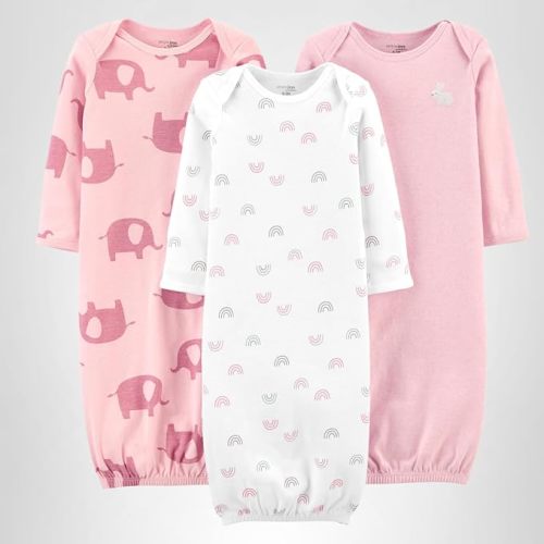 Simple Joys by Carter's Baby Girls' 3-pack Cotton Sleeper Gown