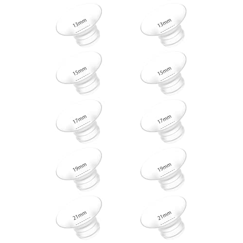 10PC Flange Insert 13/15/17/19/21mm*2 Compatible with eufy S1 Pro/S1/E20/E10 Wearable Pump, for Momcozy/Spectra/Medela/Elvie/Lansinoh/Paruu with 24mm Flange/Shield Pump