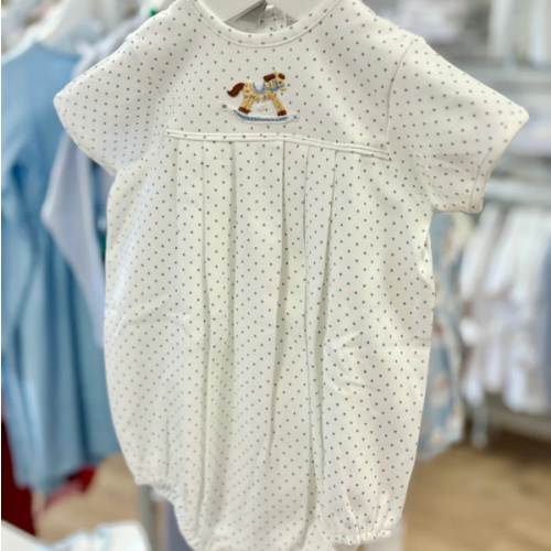 Squiggles by Charlie Blue Dot Rocking Horse Bubble – Pink Sheep Boutique