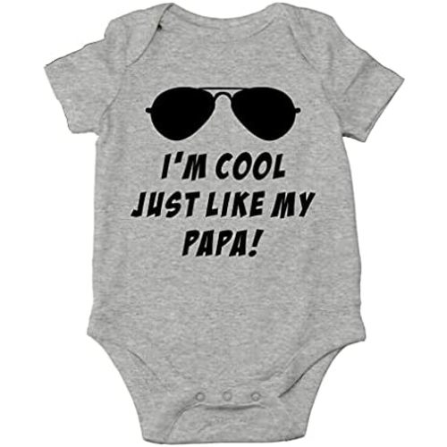 AW Fashions I'm Cool Just Like My Papa Baby Bodysuit Funny Cute Adorable Infant Romper Outfit Boys Girls