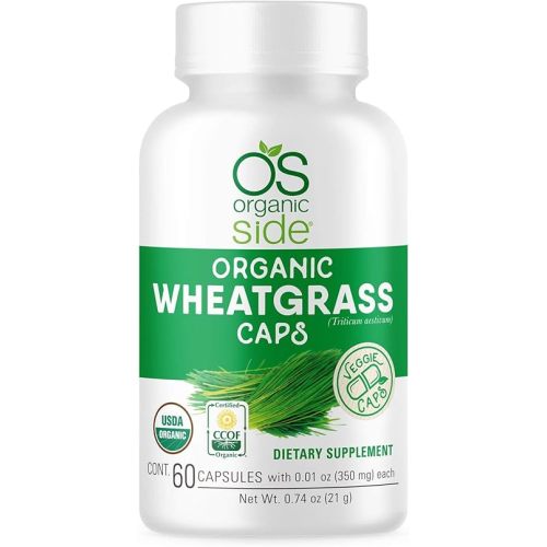 | Organic Wheatgrass Capsules | 60 Count | USDA Certified Organic, Non-GMO, Vegan Supplement for Natural Energy Boost, Immune Support, and Wellness