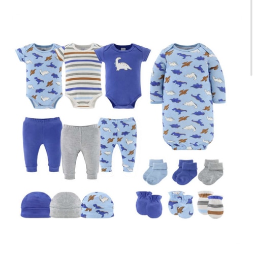 Blue Dino Baby Layette Gift Set, 16 Piece