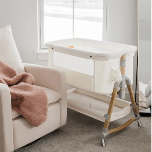 Harppa Cuddly 3-in-1 Baby Bassinet Bedside Sleeper for Reflux | Attaches to Bed, Adjustable 5 Heights, Non-Toxic & CPSC Certified | Sturdy Aluminum Frame, Portable Wheels, Tool-Free Setup, Gentle Rocking | Perfect for Newborns, Infants, Small Spaces & Saf