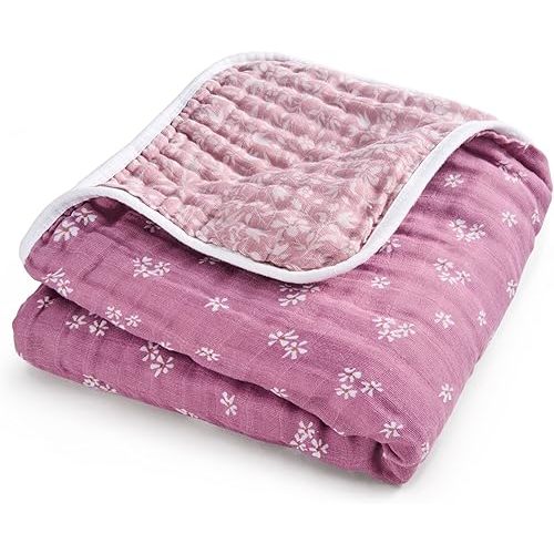 aden + anais Boutique Organic Dream Blanket, 100% Cotton Dream Blanket, Muslin Baby Blanket for Boys & Girls, Unisex Toddler Bedding, Newborn Crib Blanket, Nursery Essential, Heritage Floral
