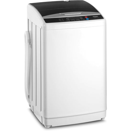 ROVSUN 17.8LBS Portable Washing Machine, Full-Automatic Electric Laundry Machine with Stainless Steel Drum, Compact Washer and Spin Dryer Combo with Drain Pump for Apartment, Dorm, Home