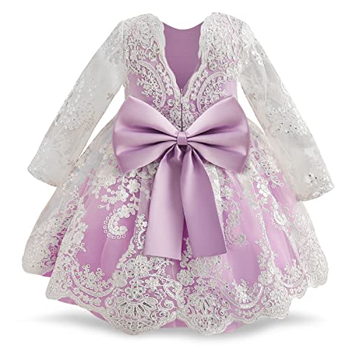 NNJXD Girls' Tulle Flower Princess Wedding Dress for Toddler and Baby Girl