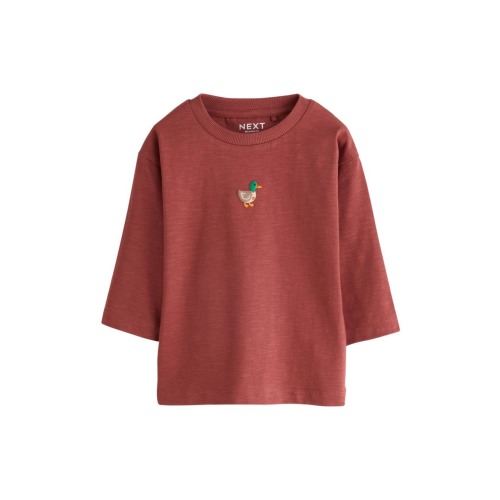 Kids' Duck Embroidered Cotton T-Shirt