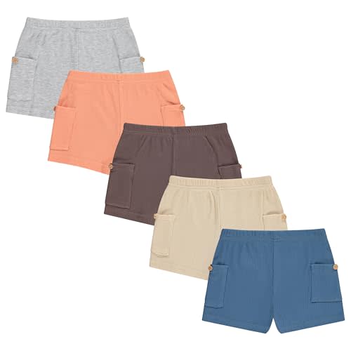Cudlie 5-Pack Boys Baby & Toddler Shorts - Soft, Durable Play Shorts for Boys, Sizes 12 Months to 4T