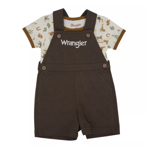 Wrangler Cowboy Shortall Set, 6-9 M,Pine Bark at Tractor Supply Co
