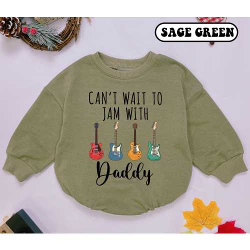 Jam With Daddy Baby Romper, Guitar Rock Baby Announcement