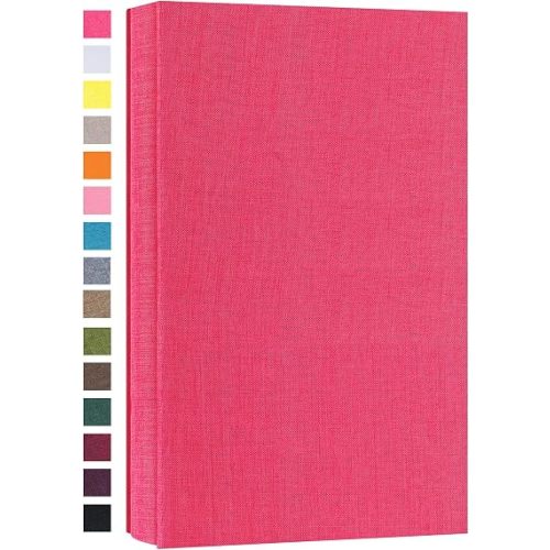 Photo Album 4x6, 300 Pockets, Linen Cover, Rose Red