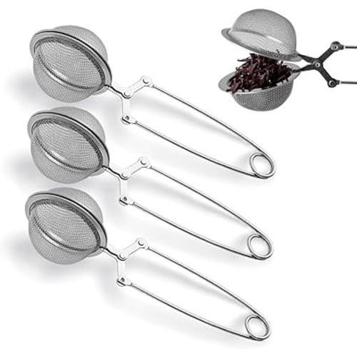 nap Ball Tea Strainer, Ridworg 3 Pack Premium Stainless Steel Tea Infuser with Handle for Loose Leaf Tea Fine Mesh Tea Balls Filter Infusers