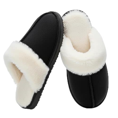 OOW Fuzzy Slippers for Women Cozy Faux Fur House Shoes Memory Foam Slippers | Winter, Warm Slippers, Indoor and Outdoor