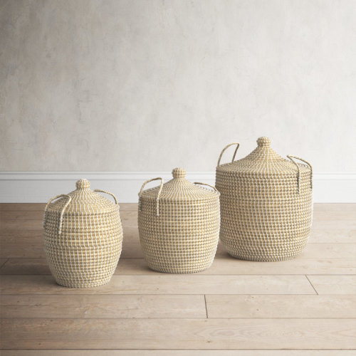Birch Lane™ Olivi 3 Piece Seagrass Basket Set & Reviews | Wayfair