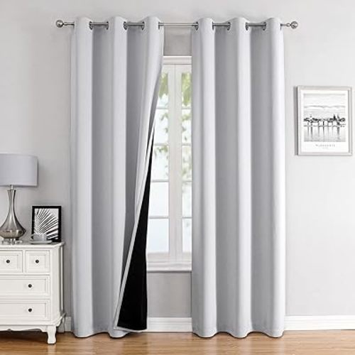 ChrisDowa 100% Blackout Curtains for Bedroom 72 Inches Long 2 Panels Set
