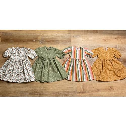 Girls short sleeve Dress 12 18 2t 3t 4t 5 6 7 8 10 Neutral Floral stripe Vintage puff Sleeve Family Pictures Handmade Aesthetic Floral Toile