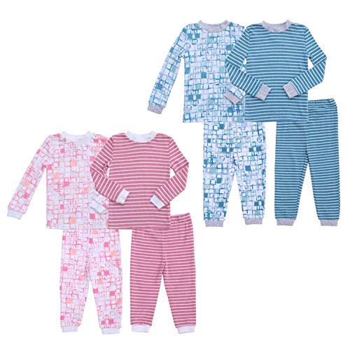 Twin Outfits for Boy and Girl Including Footies Bodysuits & Pajamas Gifts Set