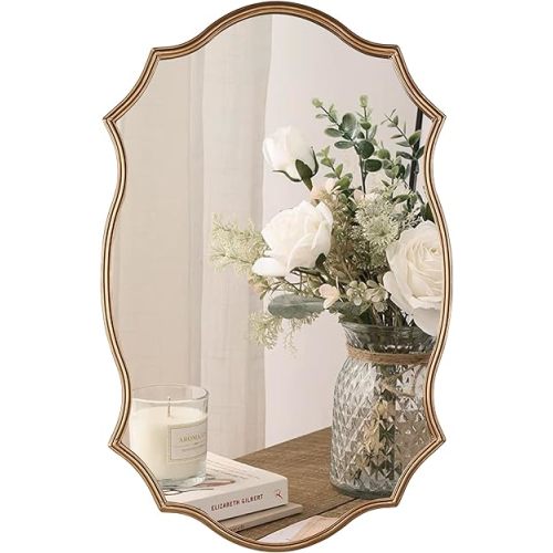 Wall Mirror in Vintage Golden Decorative Vanity Mirrors, 20"x30"